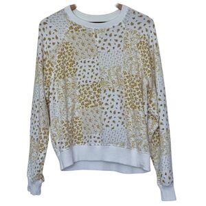American Eagle Sweatshirt Small Floral Paisley Patchwork Print Crew Neck Casual